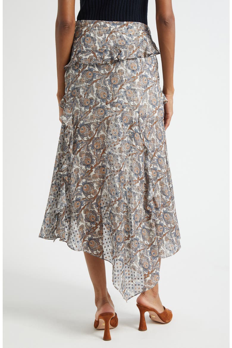 Eleonora Paisley Silk Blend Asymmetric Skirt, Alternate, color, DOVE MULTI
