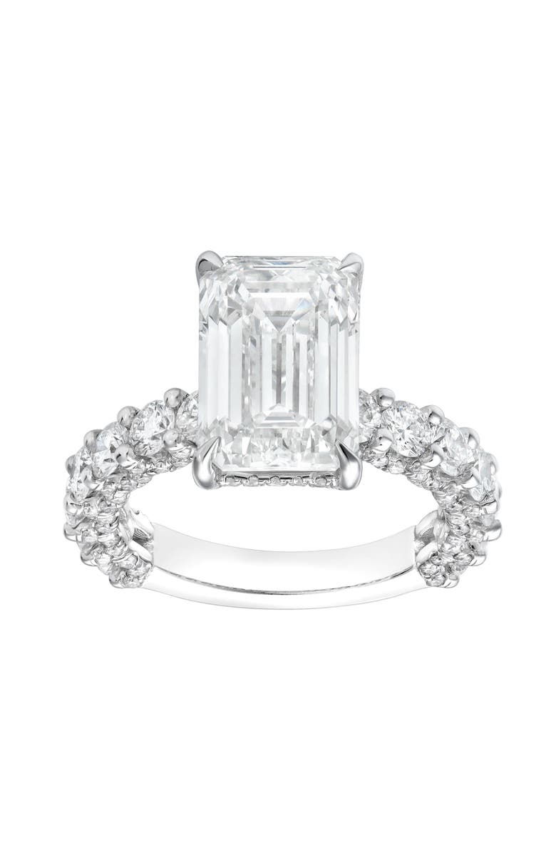 LuvMyJewelry Vienna 14K Gold Emerald Cut Lab Grown Diamond Hidden Halo Engagement Ring - 7.5 Cts, Main, color, 