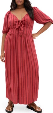 City Chic Bella Tie Front Maxi Dress