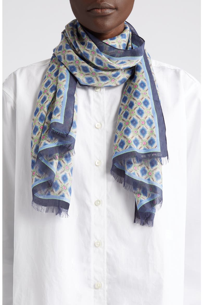Calcutta Silk Scarf, Alternate, color, 0200 BLUE