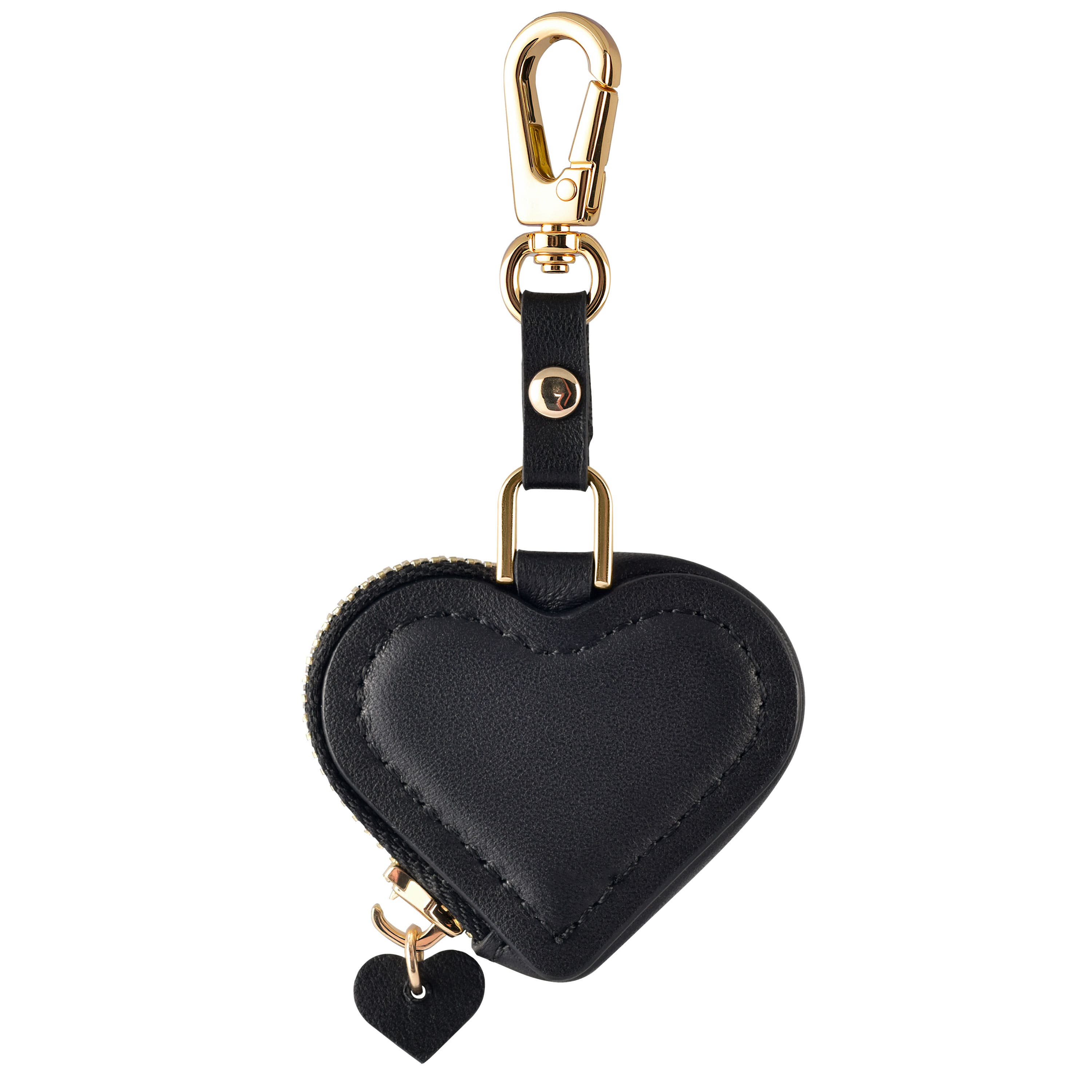 Posh Tech Leather AirTag Bag Charm, Alternate, color, Black