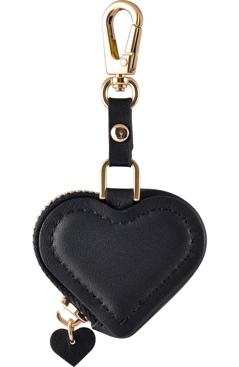 Posh Tech Leather AirTag Bag Charm, Alternate, color, Black