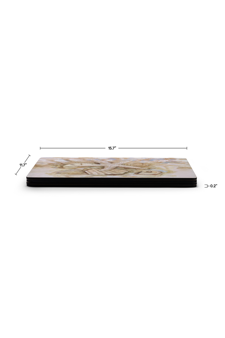 Beach Prize Set of 4 Cork Back Placemats, Alternate, color, Multi