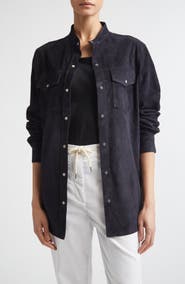 Eleventy Lambskin Suede Overshirt