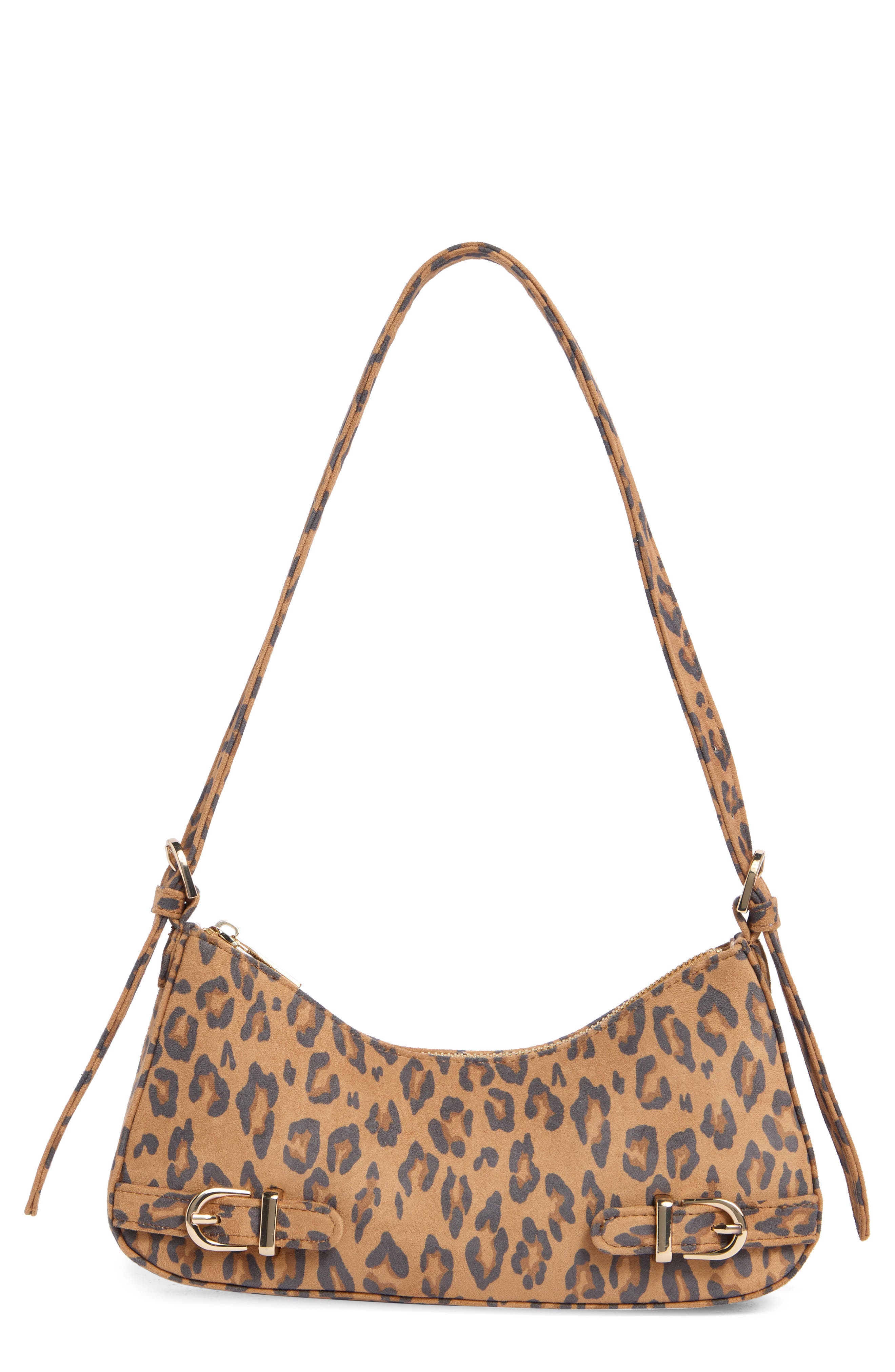 Madden Girl Leopard Faux Suede Shoulder Bag, Main, color, Leopard
