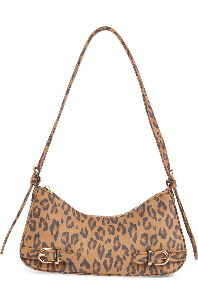 Madden Girl Leopard Faux Suede Shoulder Bag, Main, color, Leopard