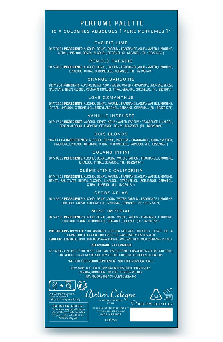 Atelier Cologne Perfume Palette Cologne Absolue Discovery Set, Alternate, color,