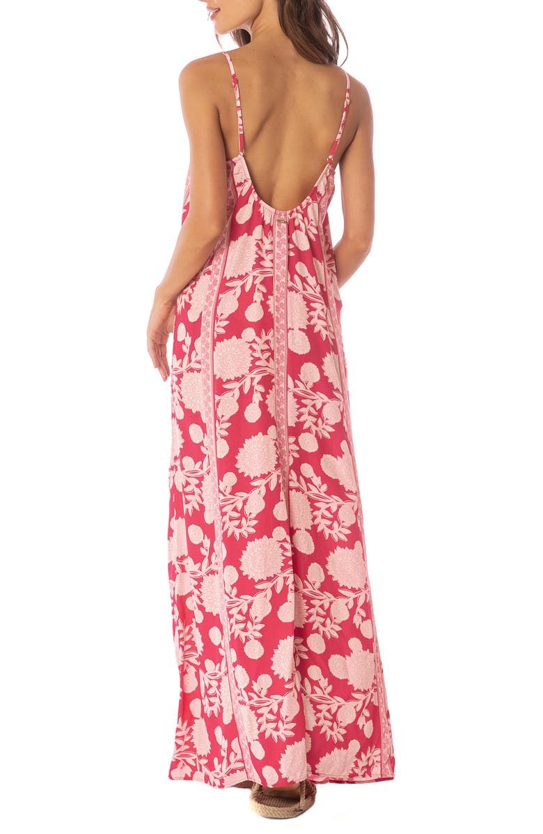 Maaji Candy Flowery Oasis Cover-Up Dress, Alternate, color, Bright Red