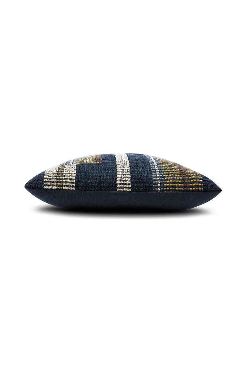 Voyage Indigo textured with chenille Indoor & Outdoor Woven Accent Pillow, Alternate, color, Indigo