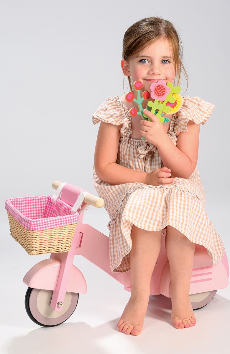 Tender Leaf Toys Scooter with Basket, Alternate, color, Pink Multi