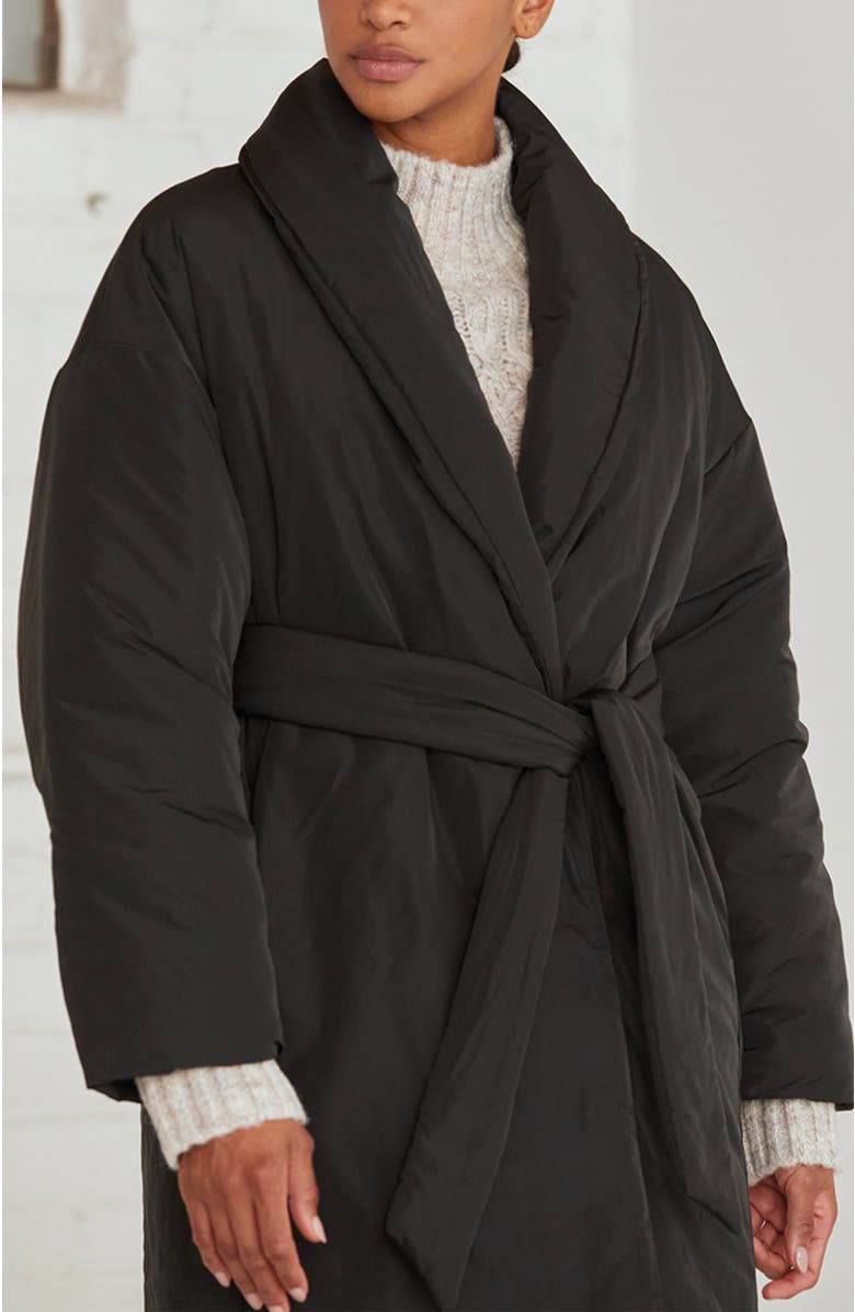 CRESCENT Tie Belt Puffer Coat, Alternate, color, 