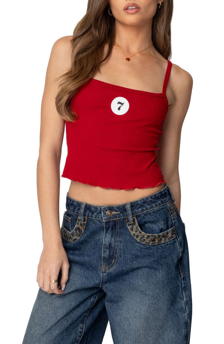 EDIKTED Precious 7 Crop Camisole, Main, color, Red