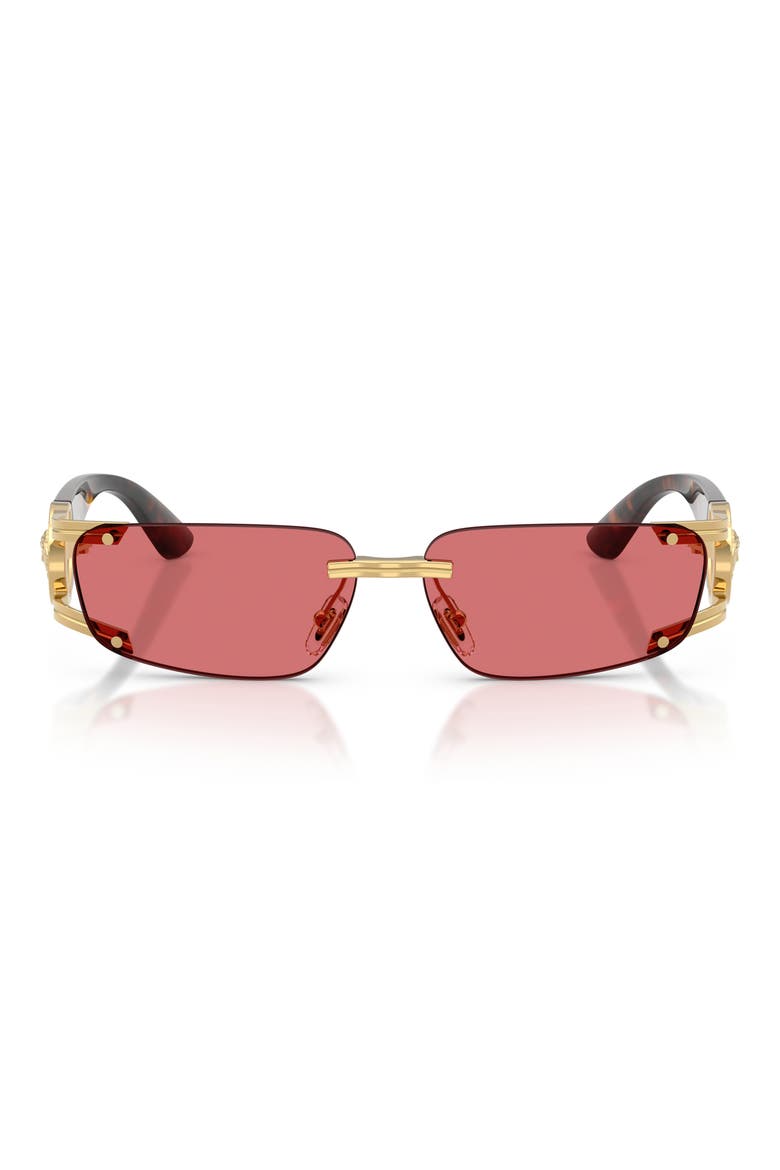 59mm Rectangular Sunglasses, Main, color, GOLD / RED HIPER 8