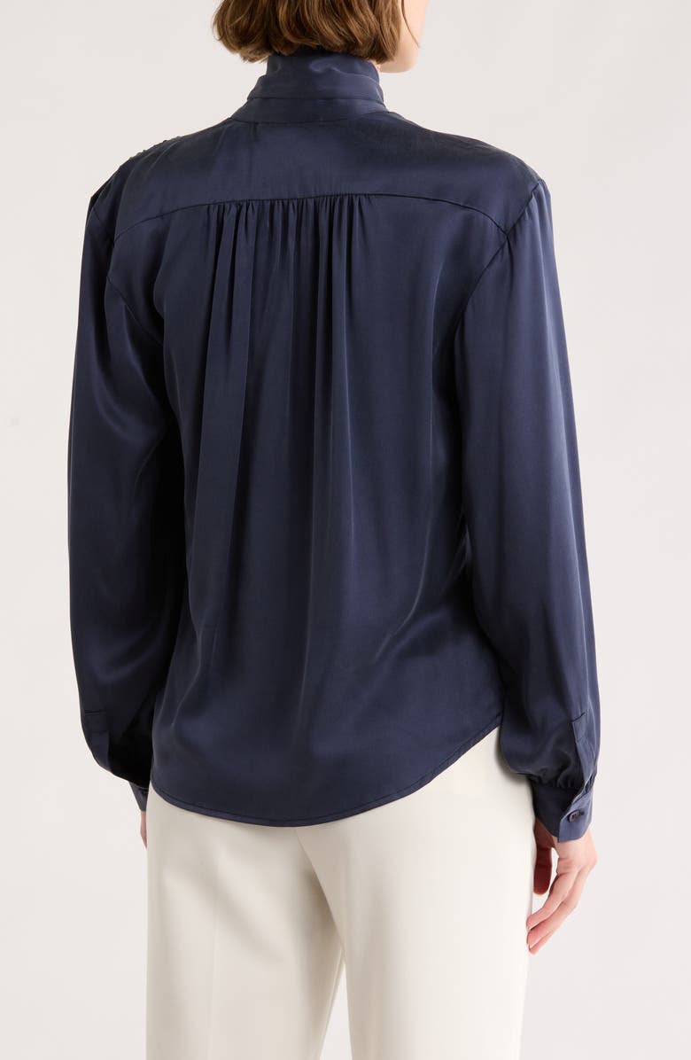 CISSA The Tie Neck Top, Alternate, color, Navy Sueded Silk