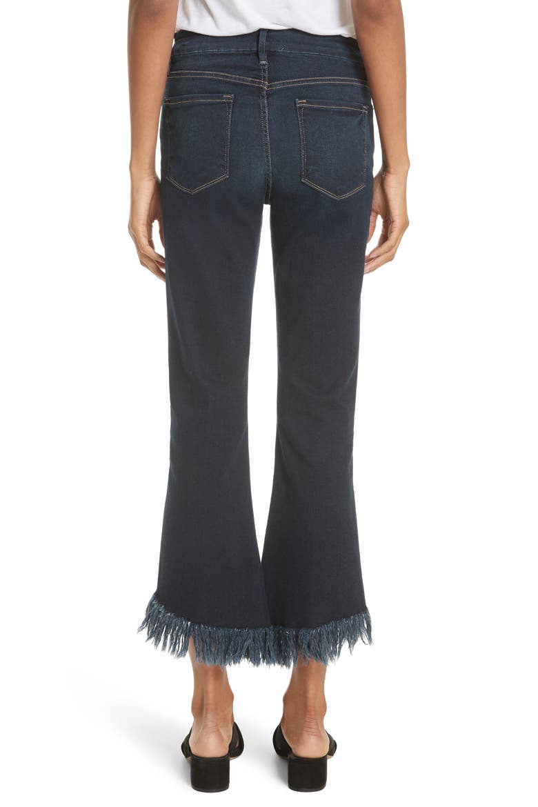 FRAME Le Crop Shredded Hem Mini Boot Jeans, Alternate, color, ANDOVER ROAD