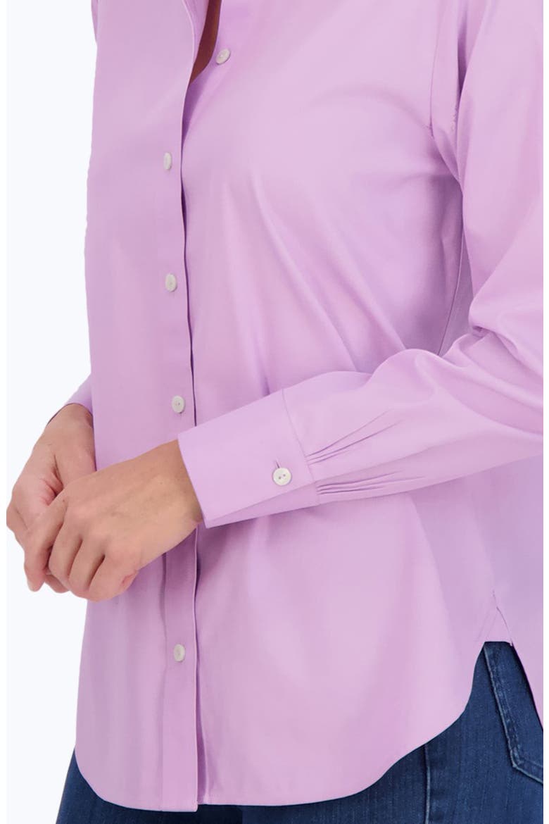 Meghan Solid Cotton Button-Up Shirt, Alternate, color, SOFT VIOLET