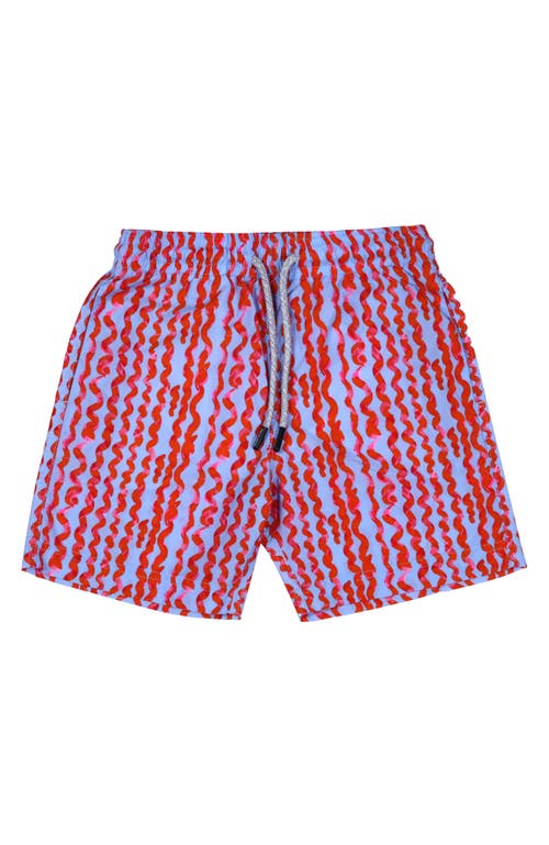 Nessi Byrd Kids' Wavy Stripes Quick-dry Swim Trunks