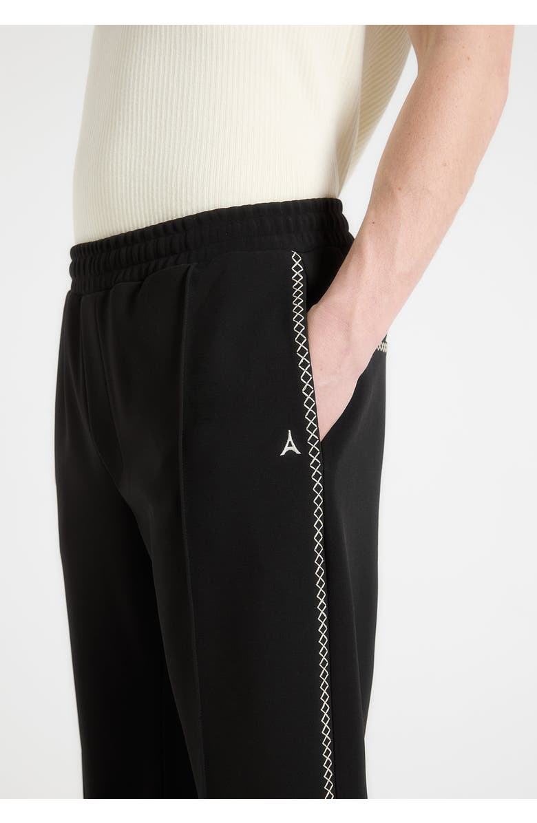 Manière De Voir Gael Contrast Whipstitch Relaxed Track Pants, Alternate, color, Black