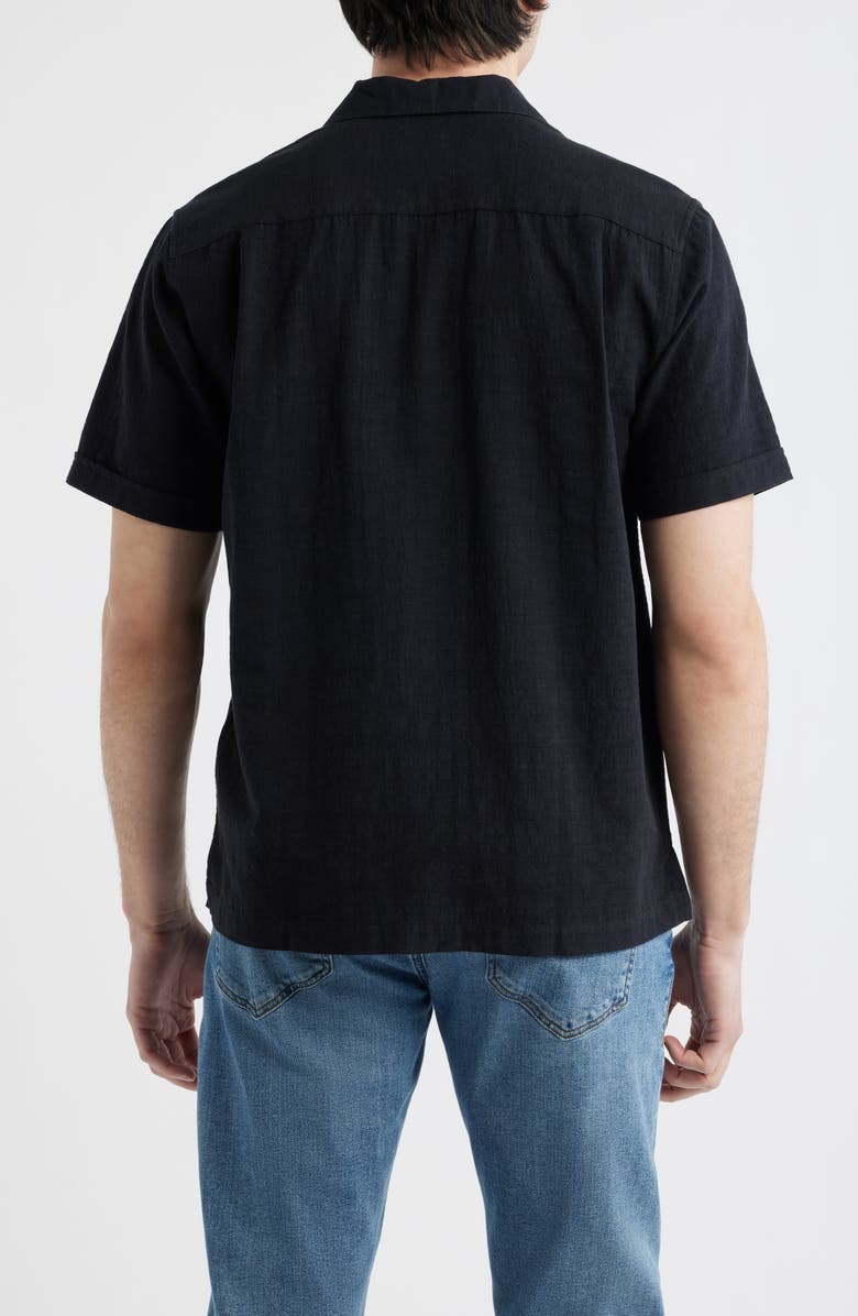 James Campbell Ephesia Slub Cotton Camp Shirt, Alternate, color, Black