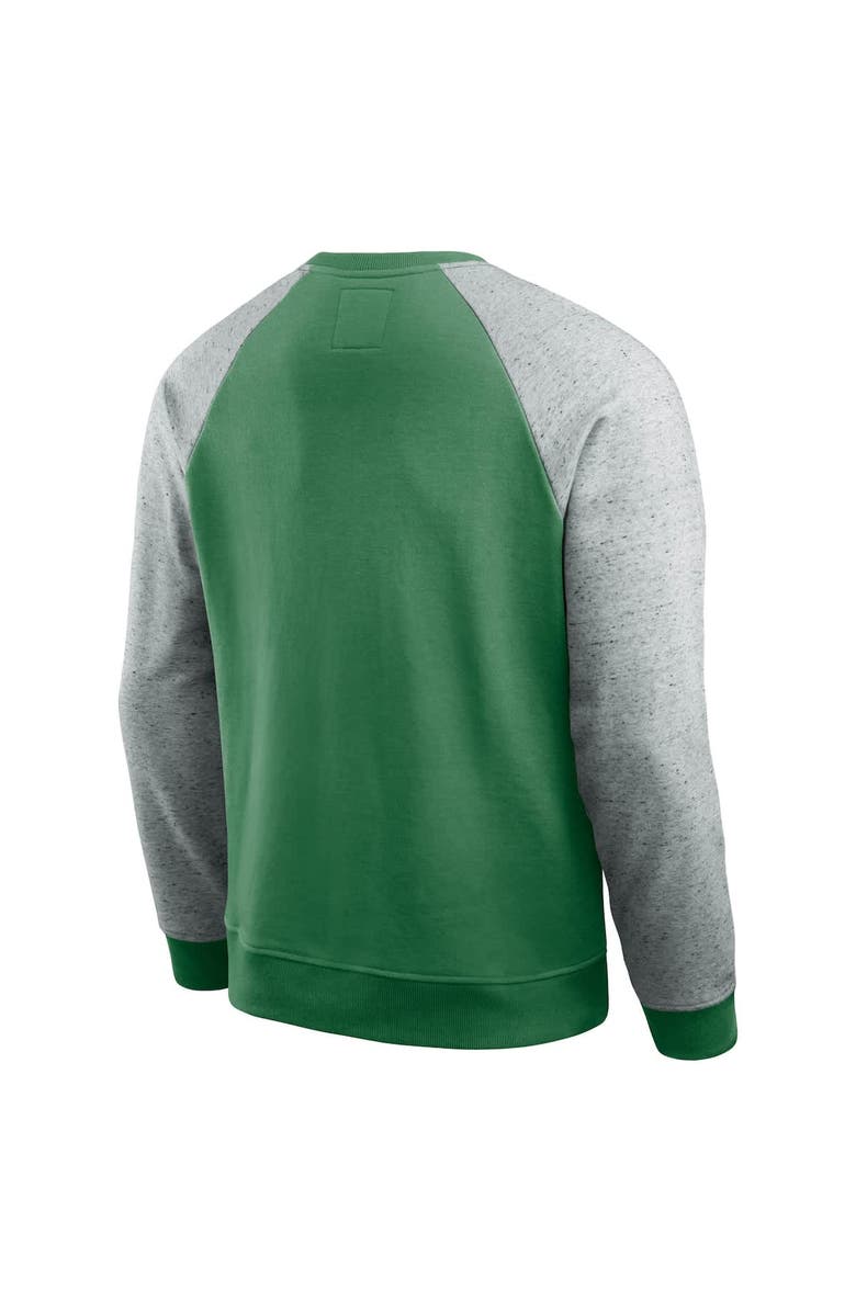Darius Rucker Collection by Fanatics Men's Darius Rucker Collection by Fanatics Kelly Green/Heather Gray Philadelphia Eagles Throwback Color Block Raglan Pullover Sweatshirt, Alternate, color, 