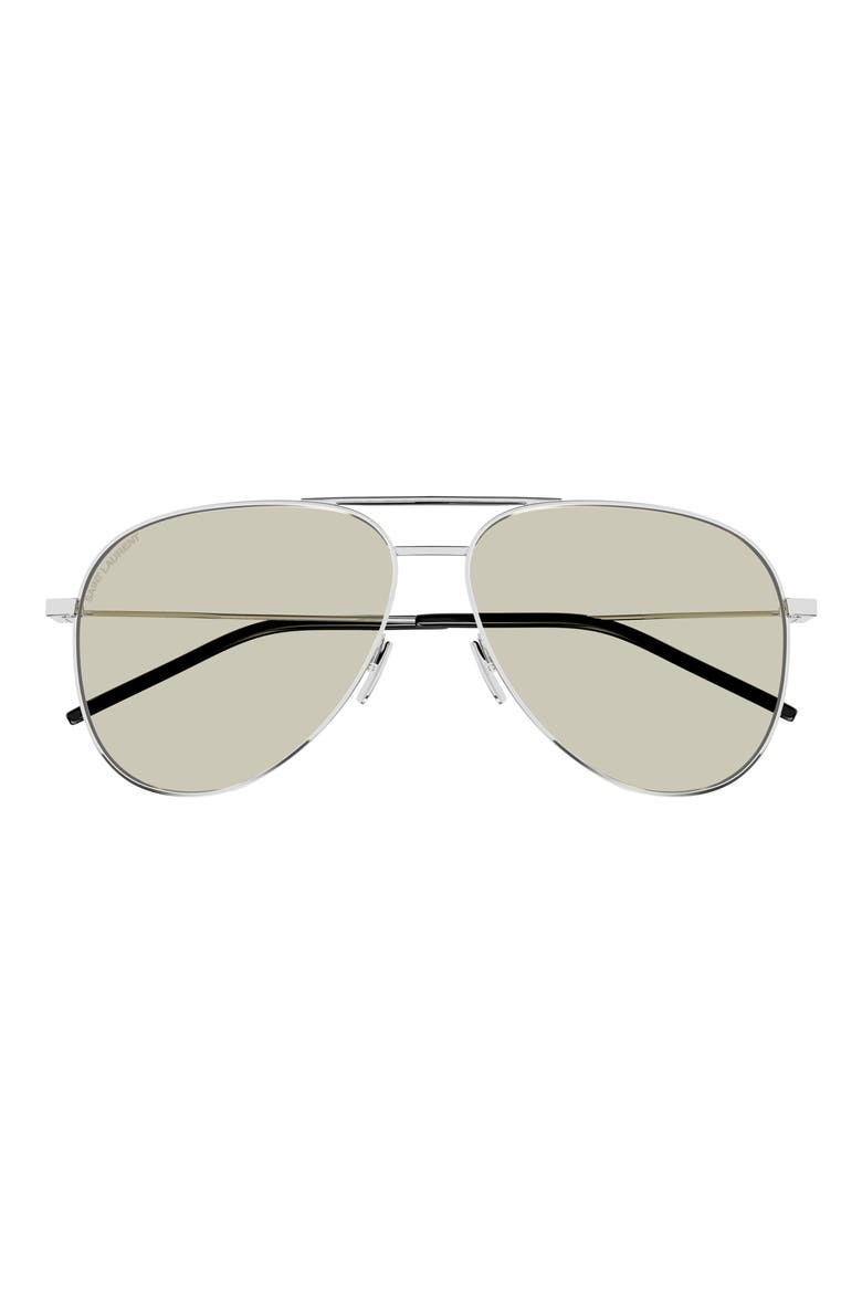 Classic 59mm Aviator Sunglasses, Main, color, SILVER
