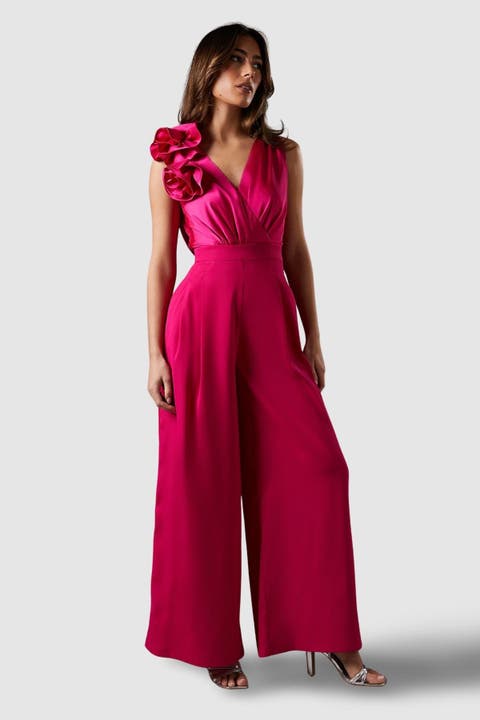 Corsage Cowl Back Jumpsuit