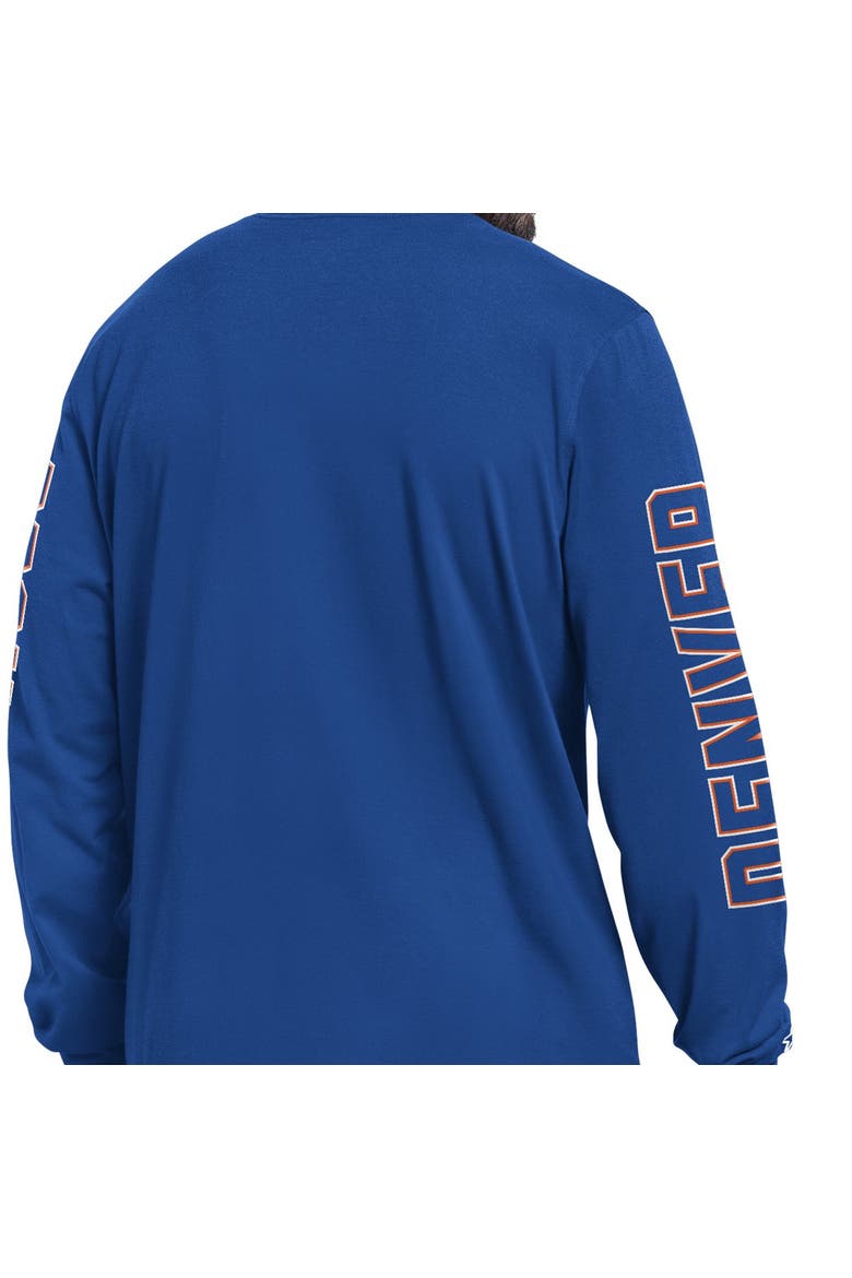 Men's Starter Royal Denver Broncos Clutch Hit II Vintage Logo Long-Sleeve T-Shirt, Alternate, color, Royal