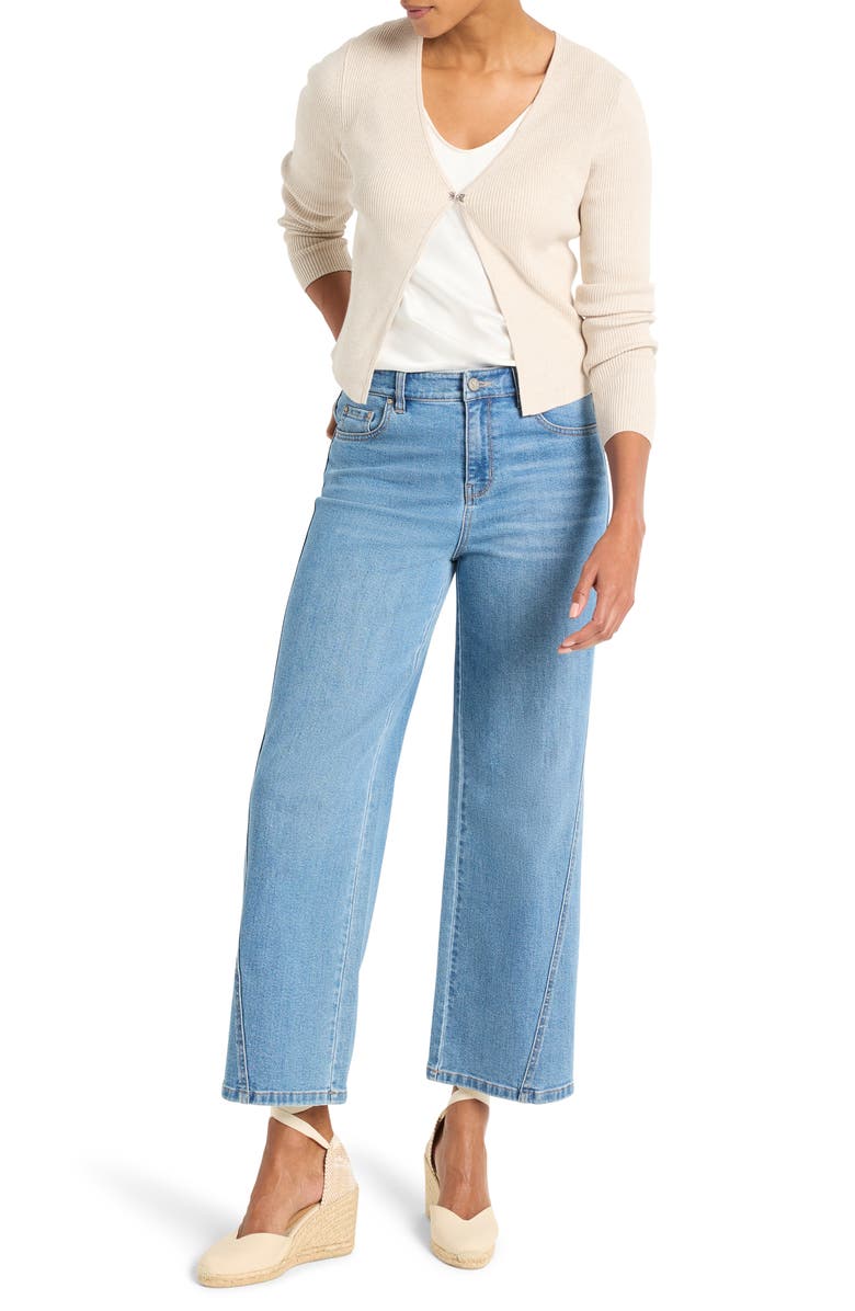 NIC+ZOE Cool Nights Rib Cardigan, Alternate, color, Canvas