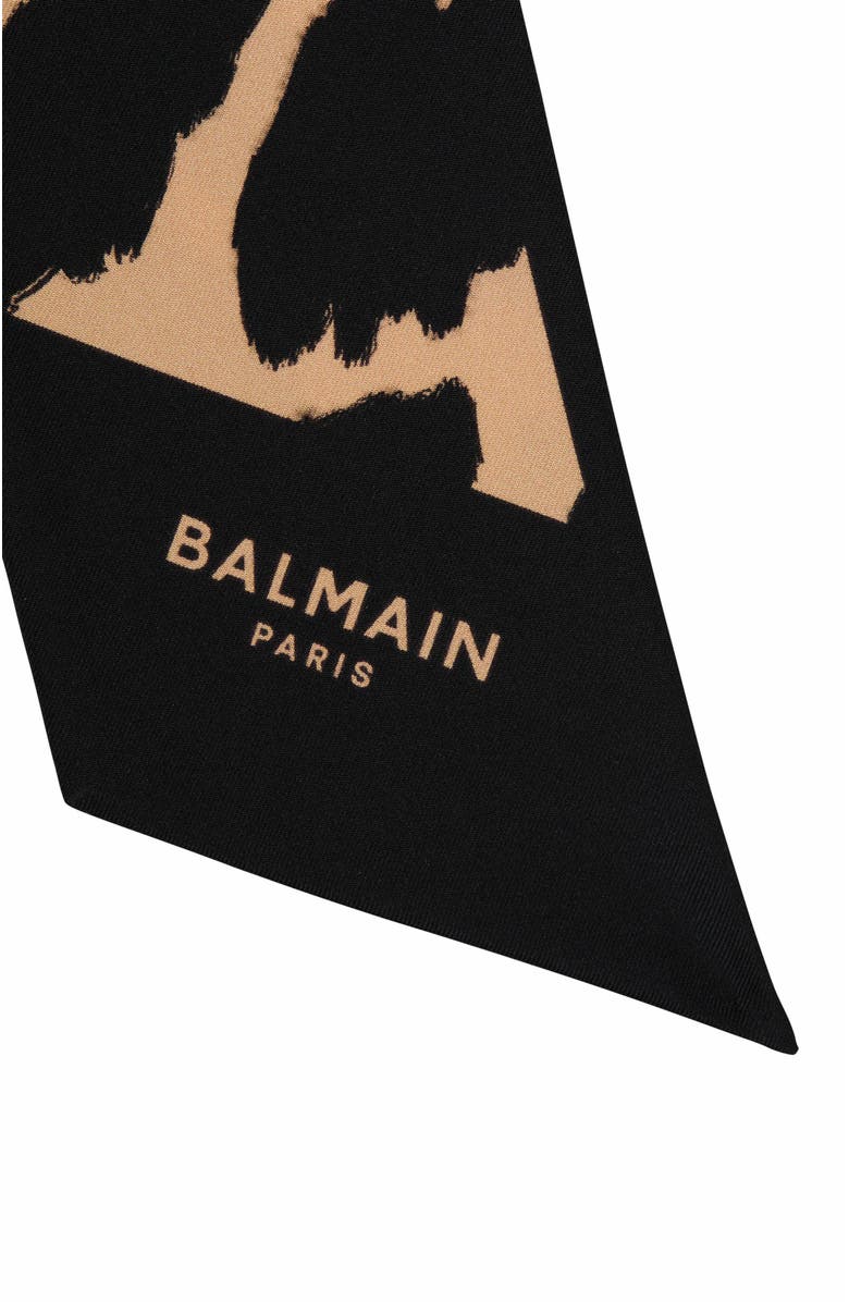 Balmain Leopard Print Silk Bandana, Alternate, color,