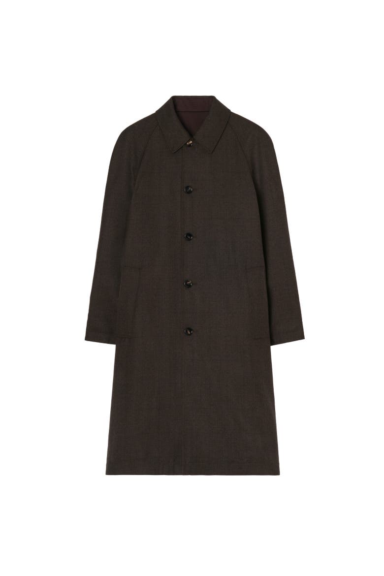 Long Reversible Gabardine Parkbury Car Coat, Alternate, color, Chocolate brown