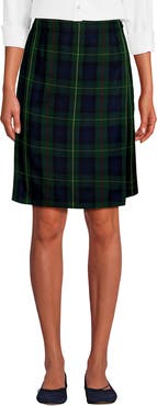 Lands' End School Uniform Plaid A Line Tab Skort Top of Knee