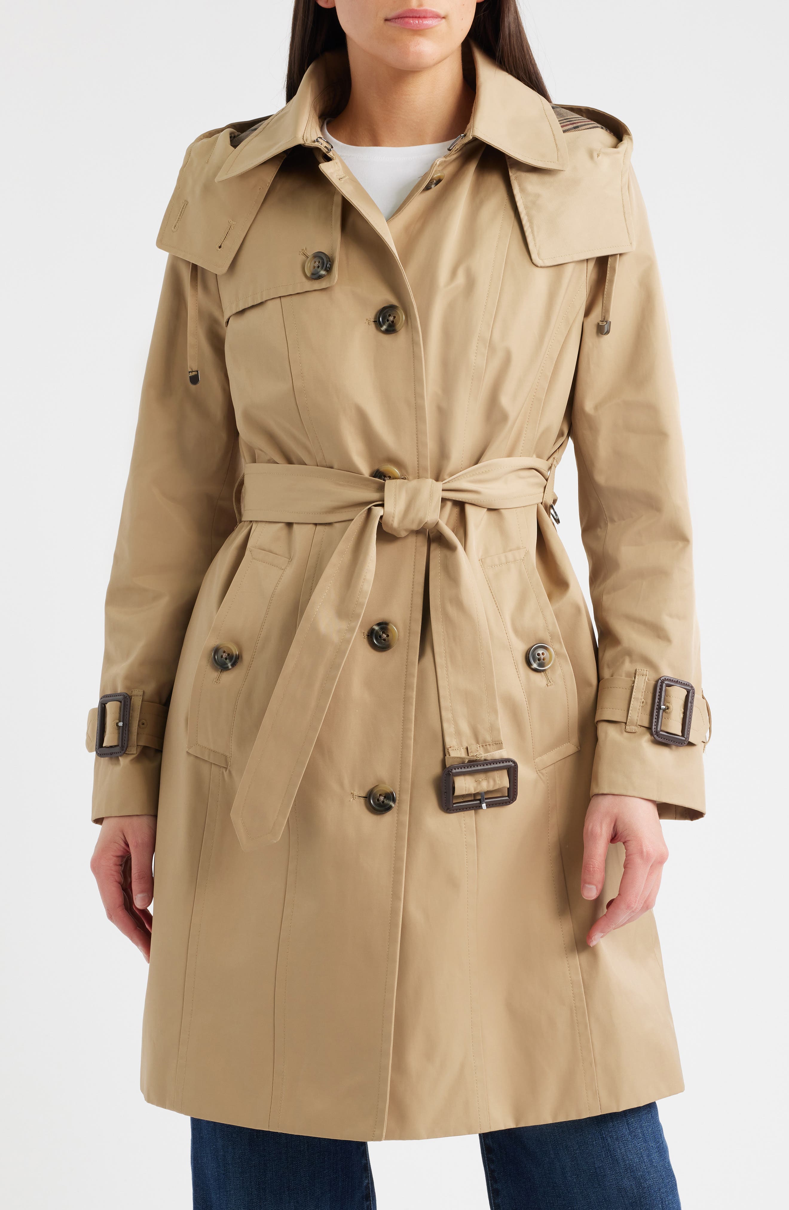 London Fog Heritage Trench Raincoat with Removable Hood