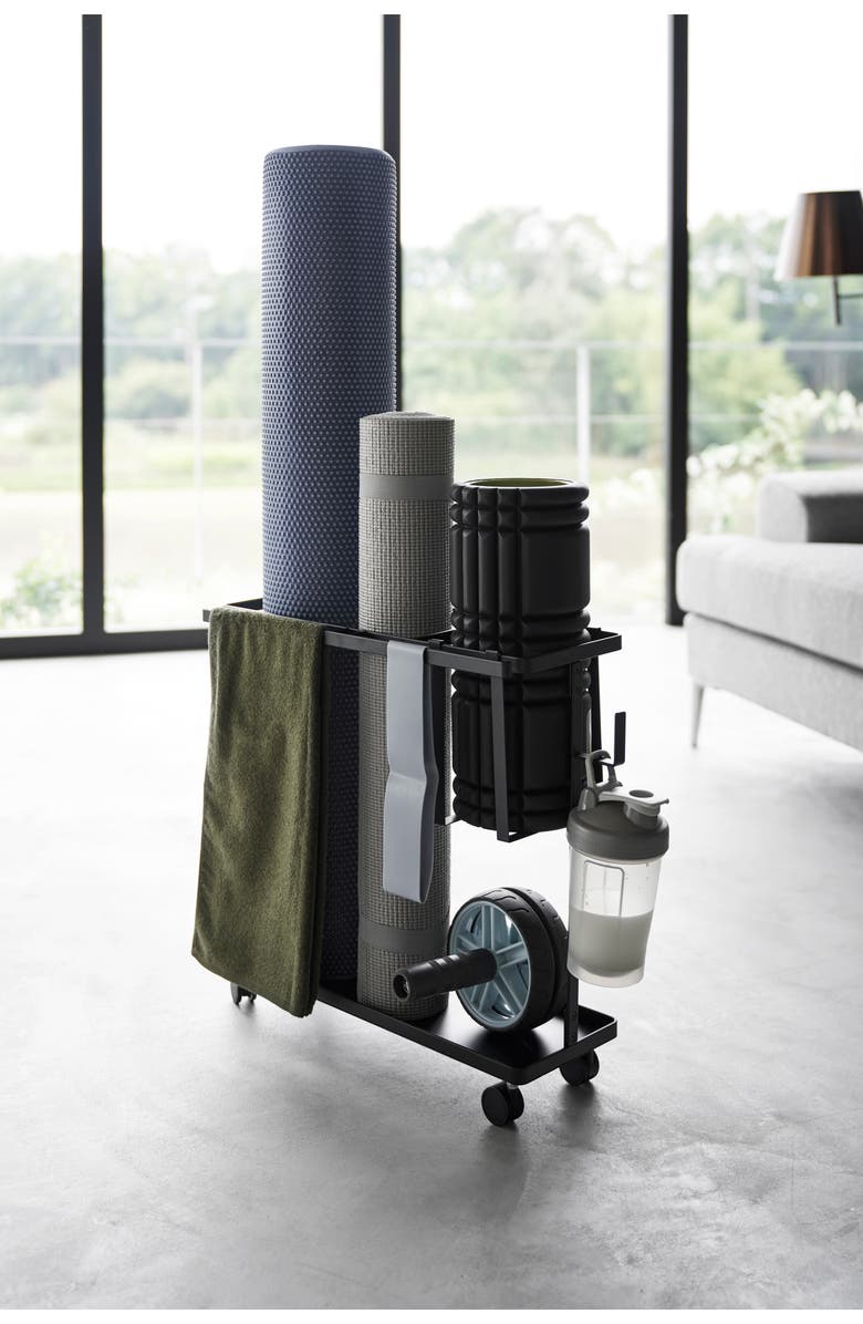 Yamazaki Fitness Equipment Storage Cart, Alternate, color, Black