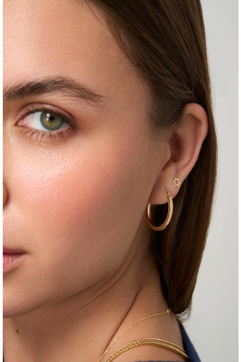 14K Gold Star of David Single Stud Earring, Alternate, color, 14K YELLOW GOLD