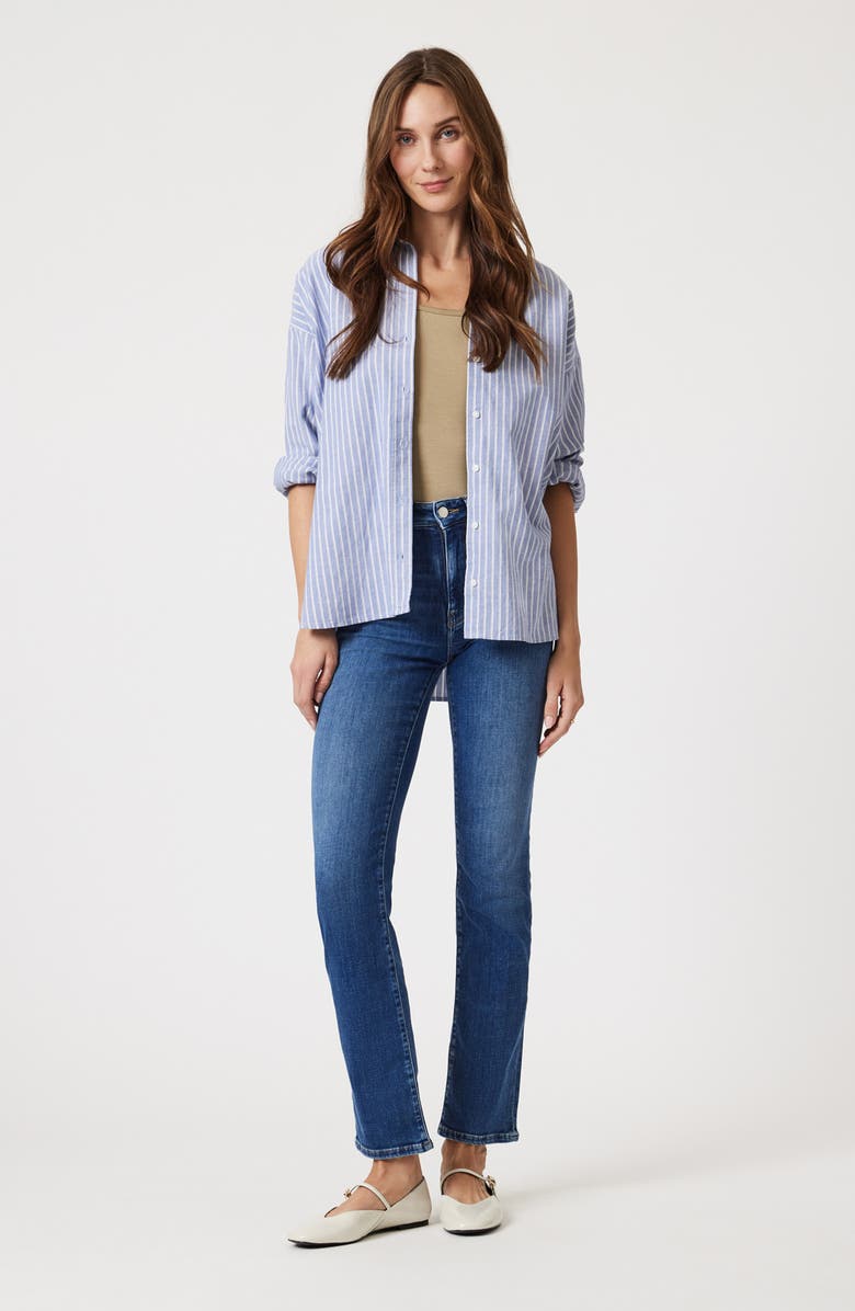 Mavi Jeans Kendra High Waist Straight Leg Jeans, Alternate, color, Dark Brushed Feather Blue