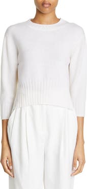 LOULOU DE SAISON Mora Three-Quarter Sleeve Cashmere Sweater