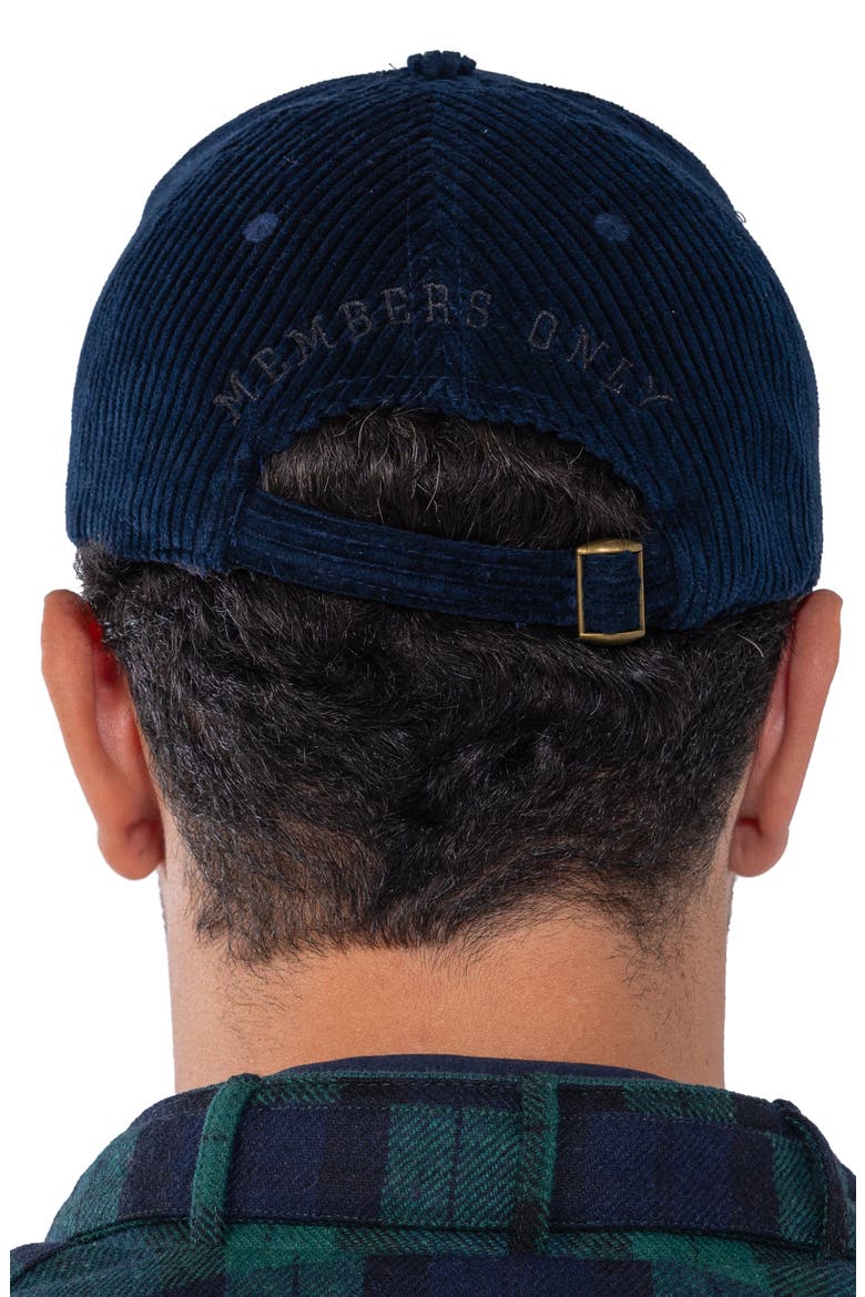 Corduroy Baseball Cap - Members Only Crest, Alternate, color, Navy