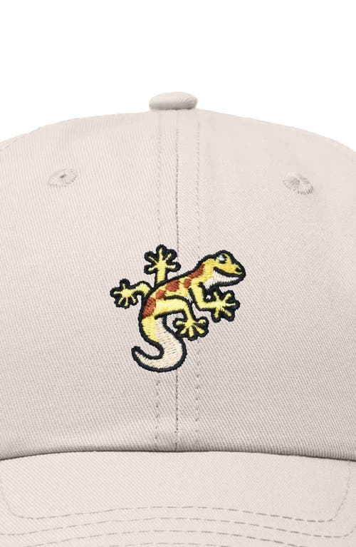 Dalix Gecko Embroidered Casual Cap In Beige