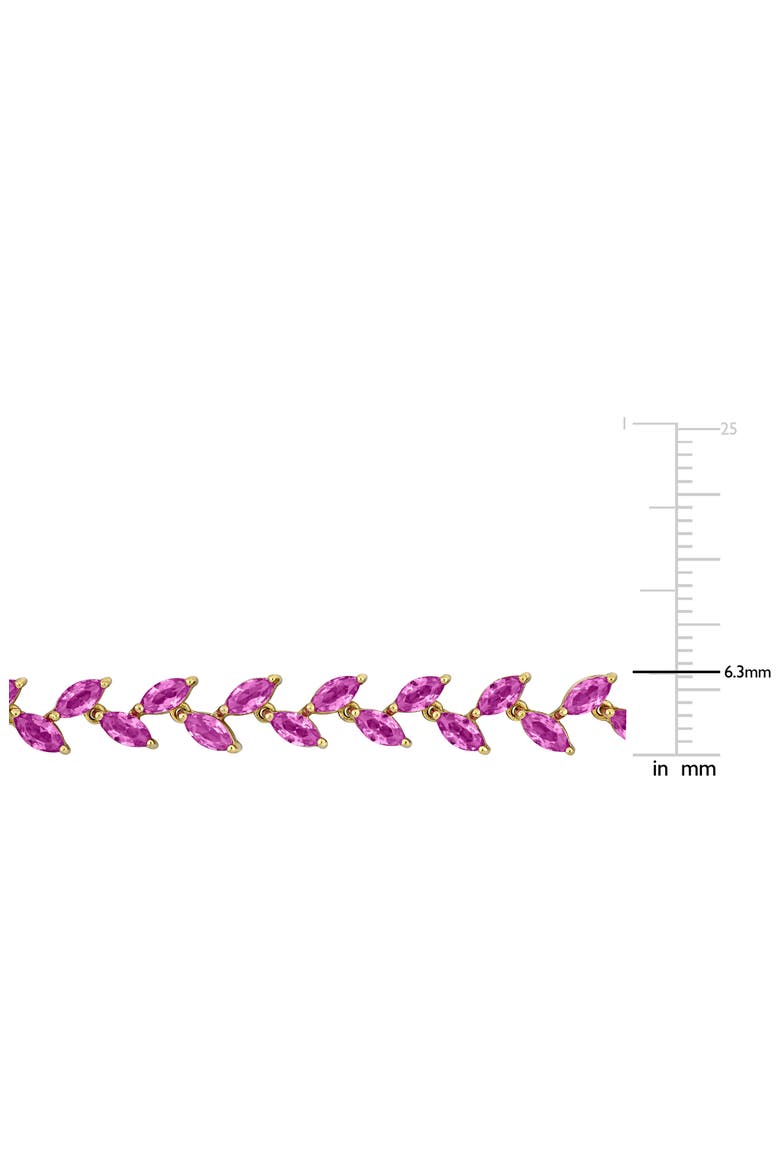 Lab Created Pink Sapphire Tennis Necklace & Bracelet Set, Alternate, color, PINK