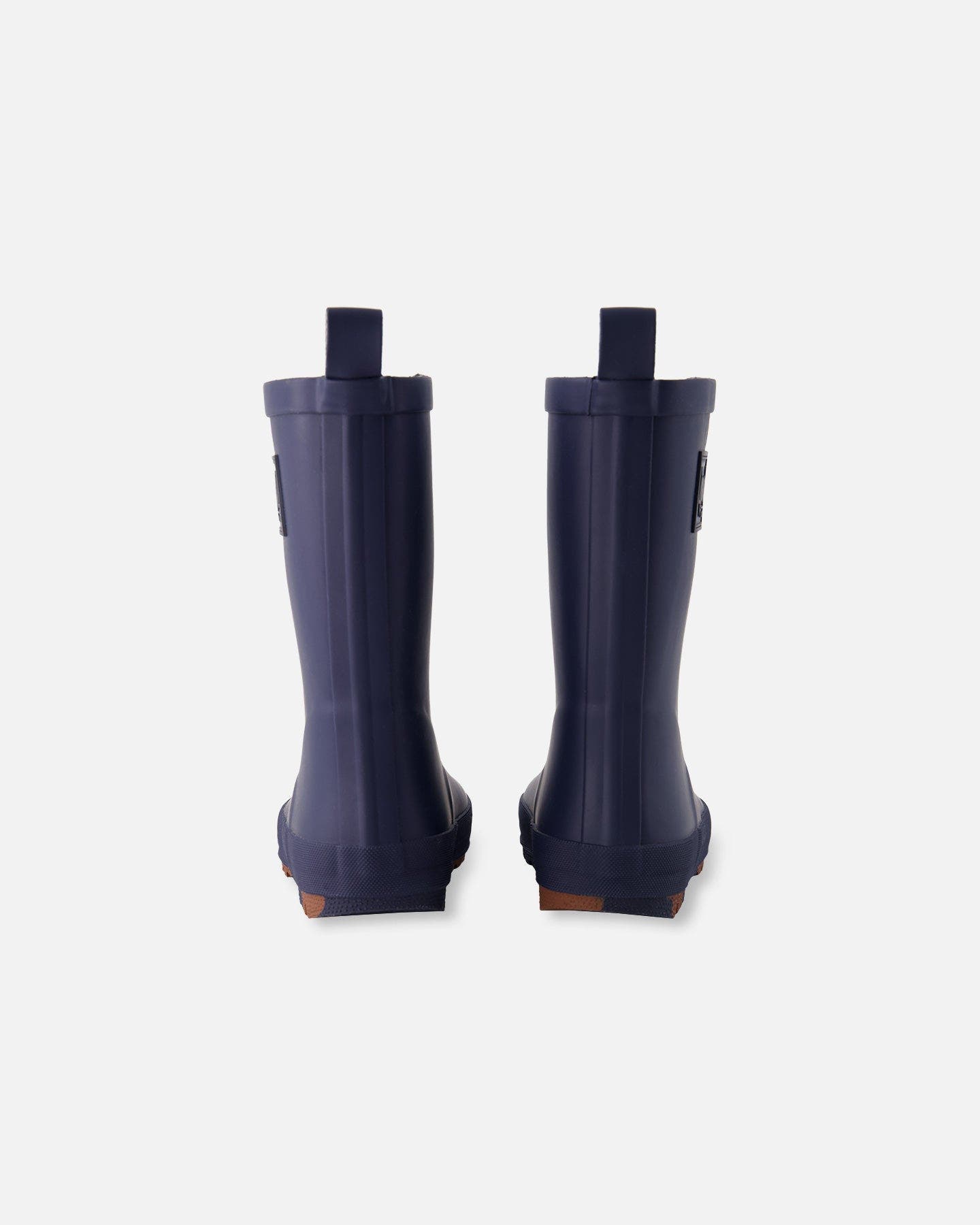 Deux par Deux Boy Waterproof Rain Boots in Natural Rubber, Alternate, color, Navy Blue