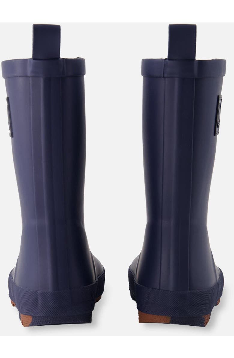 Deux par Deux Boy Waterproof Rain Boots in Natural Rubber, Alternate, color, Navy Blue