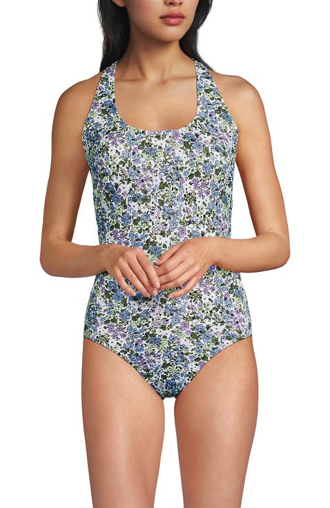 Chlorine Resistant Scoop Neck X-Back One Piece Swimsuit