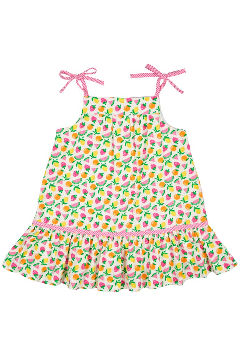 Printed Seersucker Dress With Fruit, Alternate, color, White/Multi
