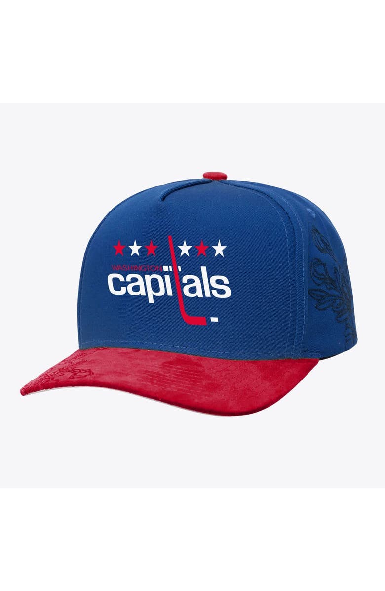 Mitchell & Ness Blue/Red Washington Capitals May Flowers Pro Crown Adjustable Hat, Main, color, Blue