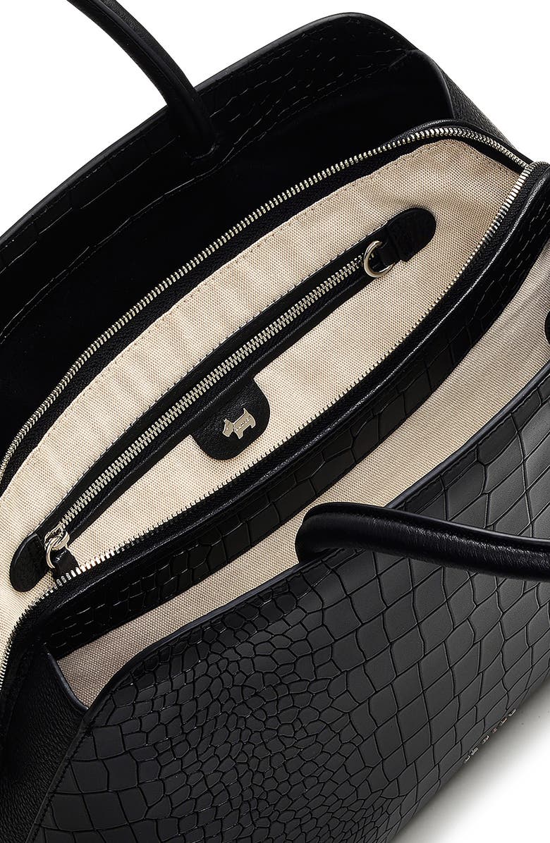 Radley Liverpool Street Croc Embossed Crossbody Bag, Alternate, color, Black