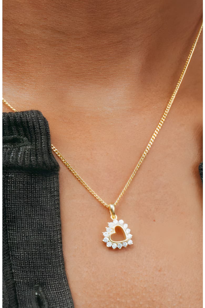 The Marie Heart Pendant Necklace, Alternate, color, GOLD