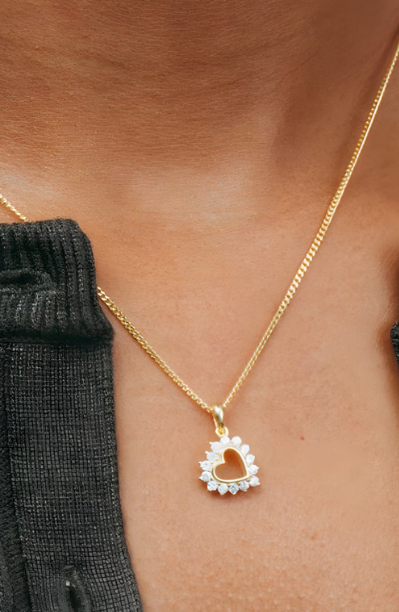 The M Jewelers The Marie Heart Pendant Necklace, Alternate, color, Gold