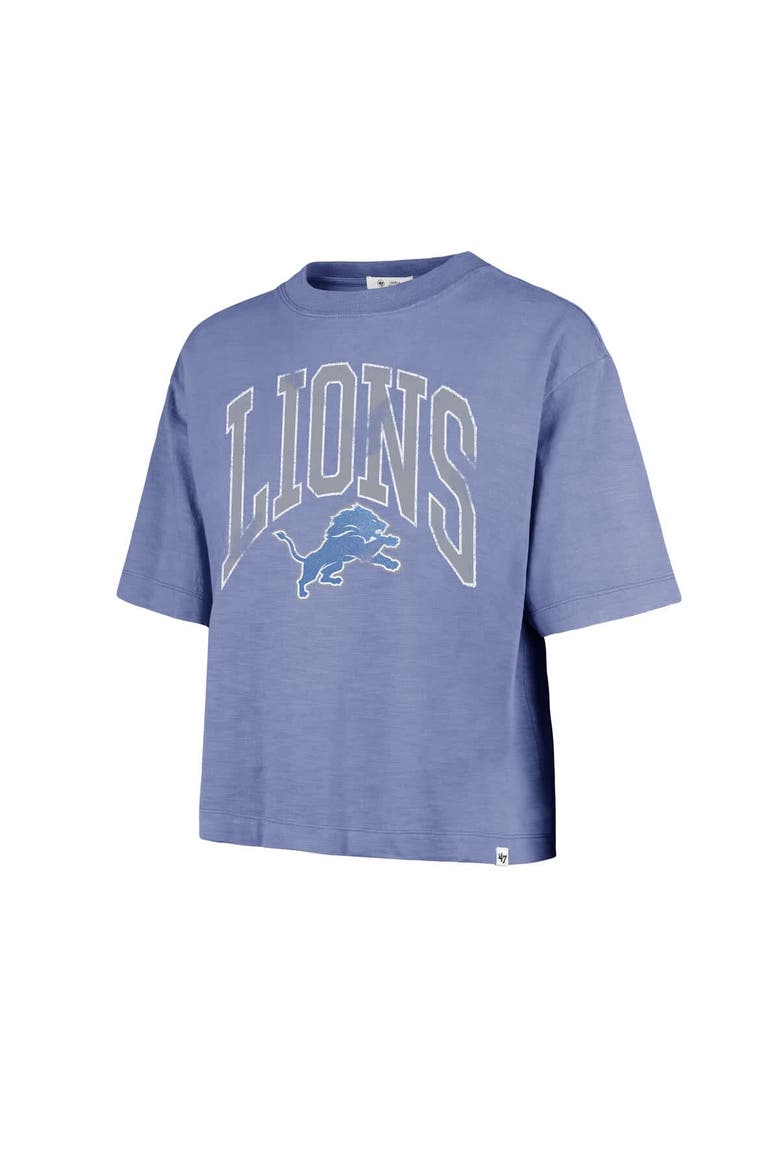 Women's '47  Blue Detroit Lions Cropped Mindi Slub T-Shirt, Alternate, color, Blue
