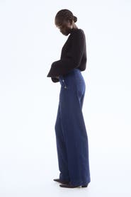 H&M Button-detail Denim Trousers