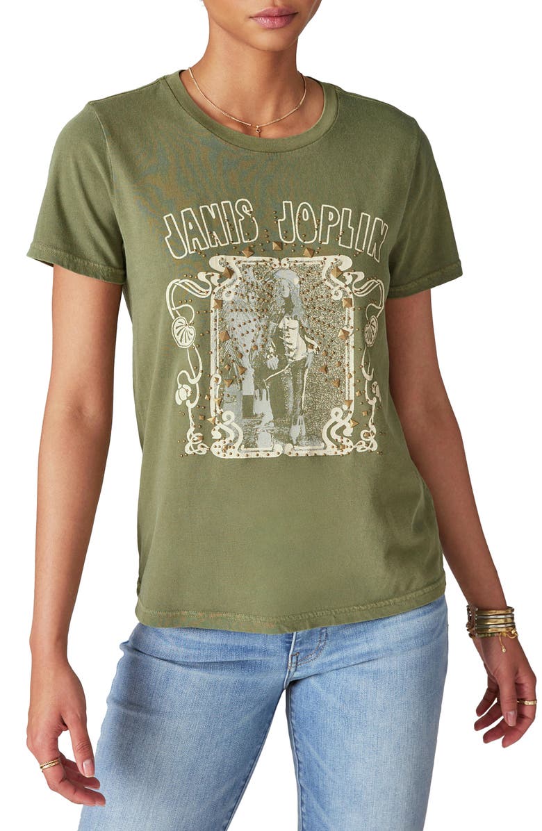 Lucky Brand Janis Joplin Embellished Graphic Tee, Main, color,